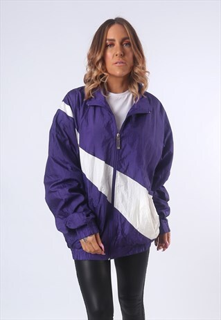 SHELL JACKET BOMBER TRACK OVERSIZED VINTAGE UK 18 - 20 (A5AL