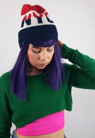 VINTAGE VANDAL WINTER WOOL HAT RED NYC LOGO