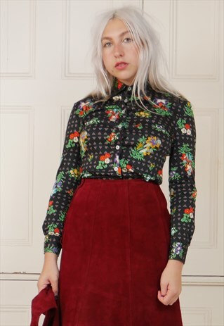 70S PRINGLE FUNKY PATTERN SHIRT WITH LARGE COLLAR