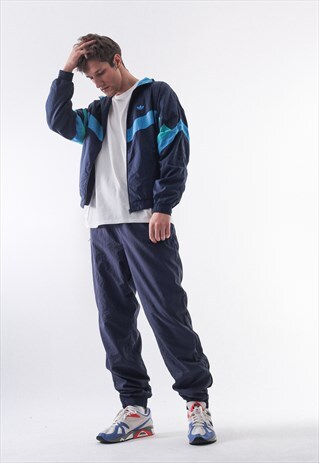 VINTAGE ADIDAS ORIGINALS JACKET AND PANTS 90S NAVY BLUE