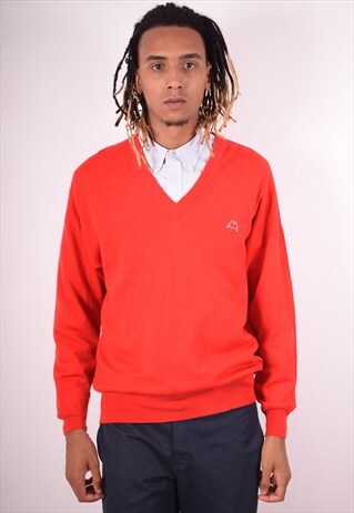 KAPPA MENS VINTAGE JUMPER SWEATER LARGE RED 90S