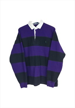 Vintage Ralph Lauren Polo Shirt Long Sleeves in Purple M