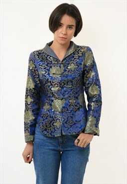 70s Vintage Chinese Blazer Kimono size M Medium 3417