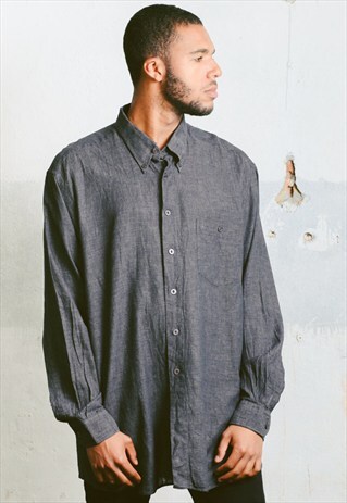 VINTAGE MINIMALIST LINEN SHIRT