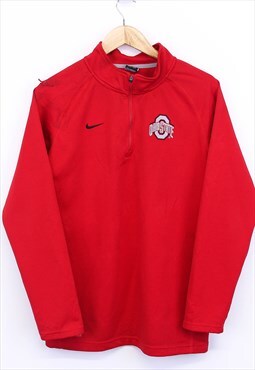 Vintage Nike Ohio State Sweatshirt Red Quarter Zip With Logo