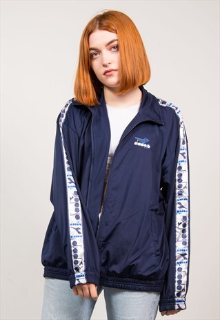 VINTAGE 90'S NAVY DIADORA TRACKSUIT JACKET
