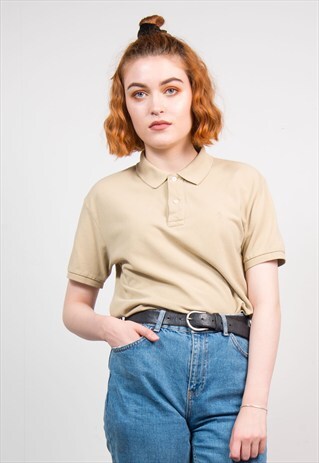 VINTAGE 90'S BEIGE RALPH LAUREN POLO T-SHIRT