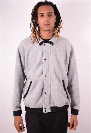 TIMBERLAND MENS VINTAGE FLEECE JACKET LARGE GREY 90S