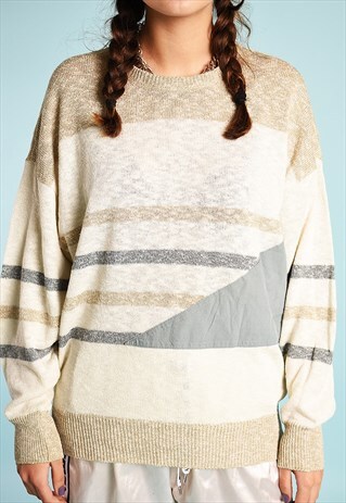 90'S RETRO PASTEL SLOUCHY KNIT JUMPER