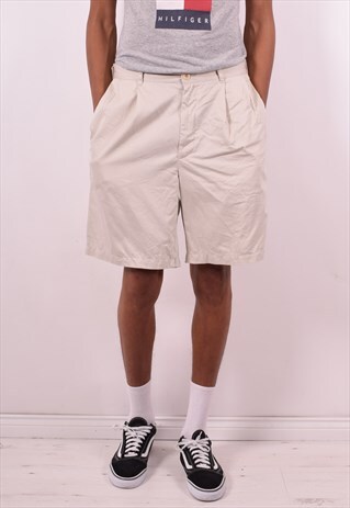 NAUTICA MENS VINTAGE SHORTS W34 BEIGE 90S
