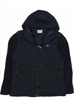 Reebok 90's Waterproof Zip Up Puffer Jacket XLarge Black