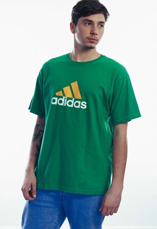 VINTAGE ADIDAS LOGO T-SHIRT 90S L 7.8