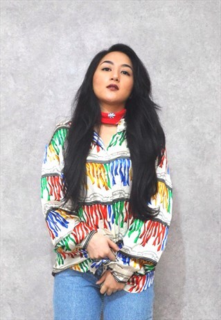 VINTAGE 1990S SATIN PRINT SHIRT