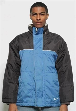 VINTAGE NIKE PADDED QUILTED JACKET BLUE