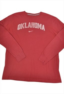 Vintage Nike Oklahoma T-Shirt Long Sleeve Red XL