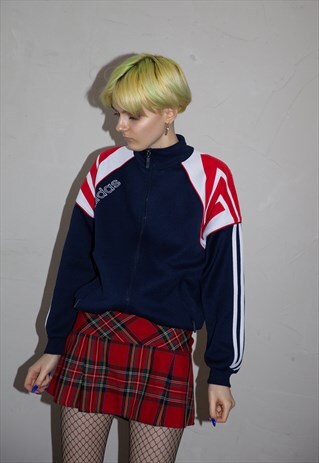 VINTAGE ADIDAS UNISEX BOMBER JACKET . COLUOR BLOCK