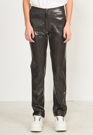 VINTAGE GREY PVC TROUSERS BOTTOMS