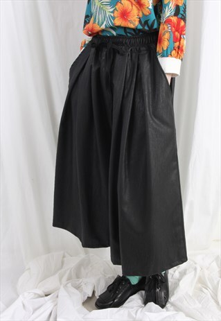 WIDE LEGS LEATHER TROUSERS