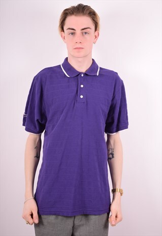 CHAPS MENS VINTAGE POLO SHIRT MEDIUM PURPLE 90S