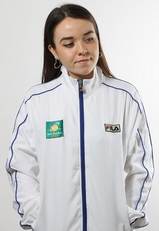 VINTAGE FILA WHITE FULL ZIP TRACK JACKET