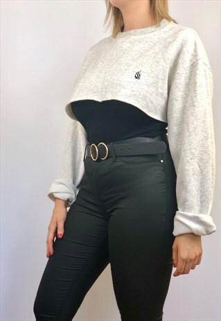 NAUTICA VINTAGE CREWNECK CROP TOP SWEATSHIRT