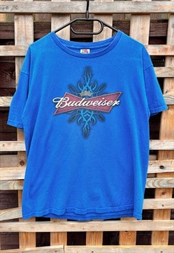 Fruit of the loom 00s Budweiser blue promo T-shirt medium 
