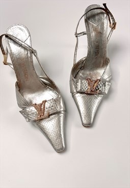 Louis Vuitton LV 38 / 5 Heels Slingback Pointed Sandals 