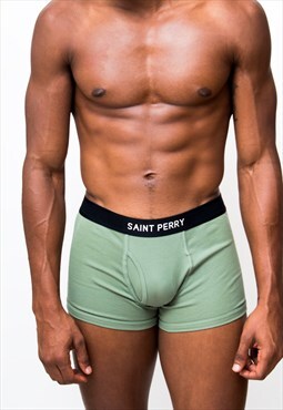 Green Cotton Men's Underwear - Low rise