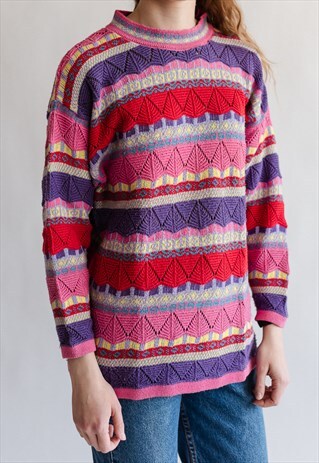 VINTAGE 80S FUNKY MULTICOLOR JUMPER