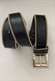 80'S BROWN LEATHER ZIP DETAIL WIDE LADIES BELT