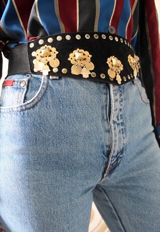 VINTAGE BELT GOLDEN COINS FATMA HAND