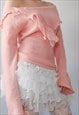 VINTAGE BALLET COTTAGE GIRLY OFF SHOULDER JUMPER