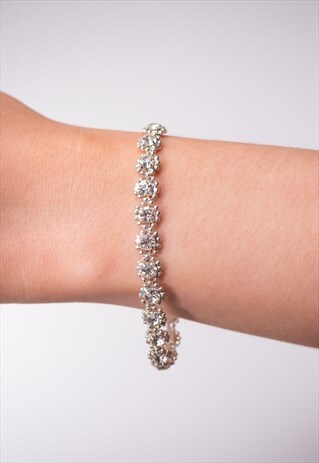 PRELOVED SILVER TONE DIAMANTE BRACELET