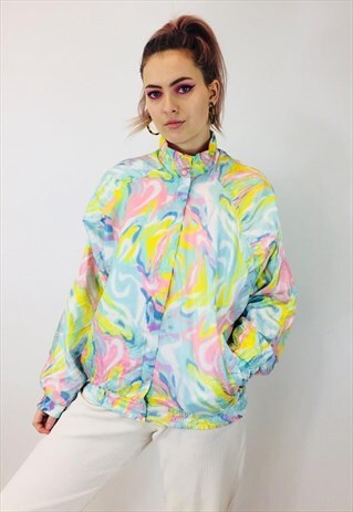 VINTAGE 80'S 90'S SHELL RAVE FESTIVAL WINDBREAKER JACKET
