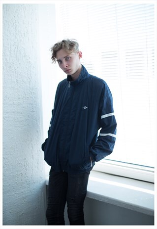 VINTAGE 90'S NAVY HIGH COLLAR SPORT JACKET