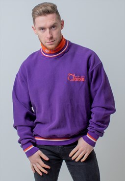 Vintage Graphic Sweatshirt in Purple Small