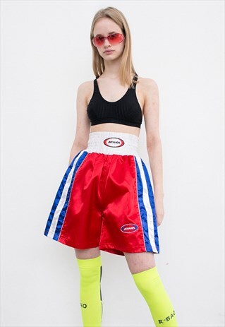 VINTAGE BOXING SHORTS BRIGHT HIGH WAISTED SPORTSWEAR 90S