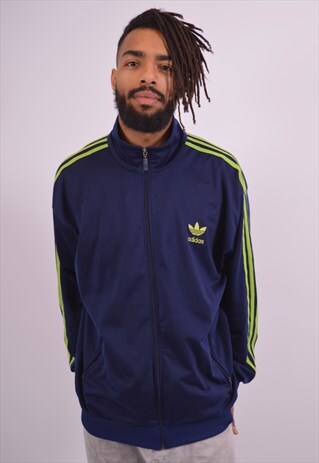 VINTAGE ADIDAS TRACKSUIT TOP JACKET NAVY BLUE