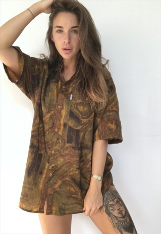 PATTERNED OVERSIZED RETRO VINTAGE UNISEX FESTIVAL SHIRT