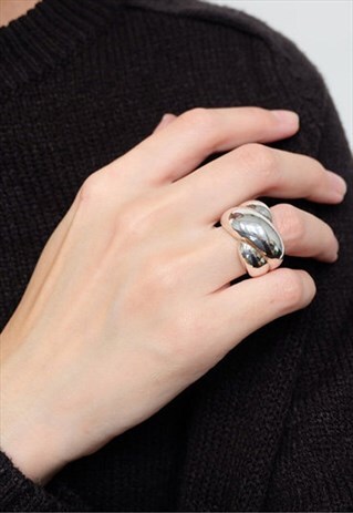 MODERN CROSS X STATEMENT SOLID RING 925 STERLING SILVER