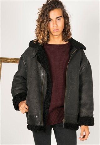 VINTAGE 80S AVIATOR LEATHER JACKET / R015
