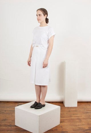 ON SALE PLEATED WHITE SKIRT / CIRCLE SUMMER SKIRT