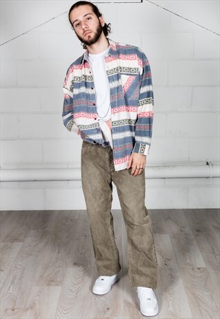VINTAGE GREY & WHITE FLANNEL SHIRT