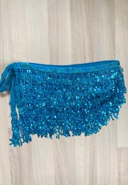 Blue Tassel Festival Mini Skirt