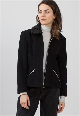 VINTAGE BLACK CLOCK HOUSE JACKET