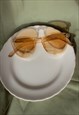 BEIGE DELICATE ROUNDED CLASSIC SUNGLASSES