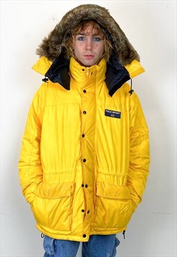Vintage 90s POLO SPORT yellow puffer parka 