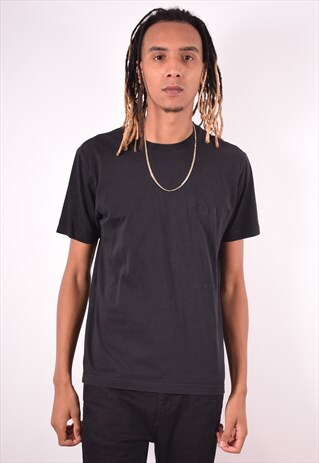 HUGO BOSS MENS VINTAGE T-SHIRT TOP MEDIUM BLACK 90S