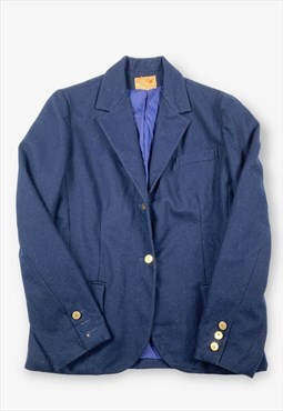 Vintage Wool Blazer Jacket Navy Blue Medium
