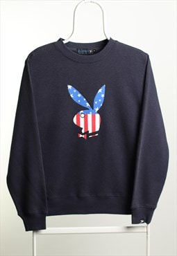 Vintage Playboy Crewneck Logo Unisex Sweatshirt Navy Size M